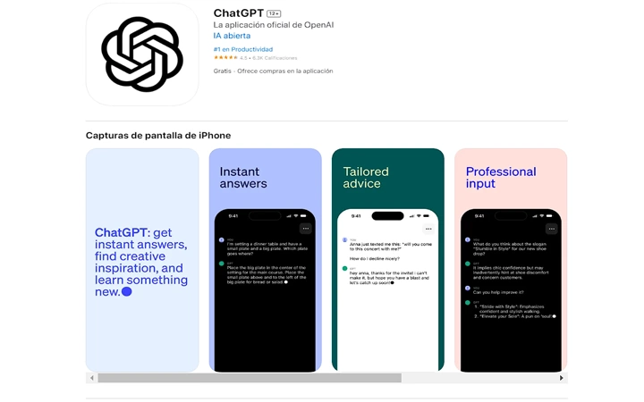 La App de ChatGPT ya esta disponible para iPhone